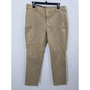 BANANA REPUBLIC Chino Pants Women 12 Sloan Fit Straight Leg Mid Rise Tan 27" Ins